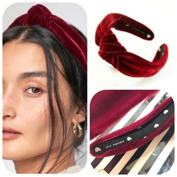 Lele Sadoughi Accessories - Lele Sadoughi Maroon Velvet Headband